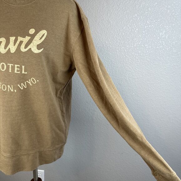 Anvil Hotel Sweatshirt x Jungmaven Size S Coyote Brown Organic Cotton Hemp - Picture 2 of 9